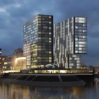 Zwillingst�rme Hafenspitze Medienhafen mit Hyatt Regency Hotel D�sseldorf - D�sseldorf