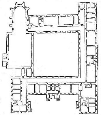 Plan (1832) mit alter Klosterkirche