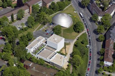 Luftansicht Neue Synagoge in Bochum mit Planetarium