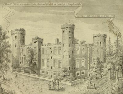  Zeichnung der Burg Kempen als Ruine, 1858