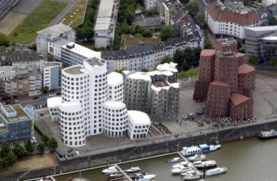 Luftbild Neuer Zollhof am Medienhafen