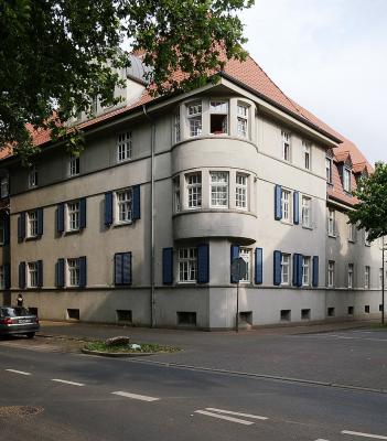 Victoria-Siedlung Lünen, eckhaus mit Runderker