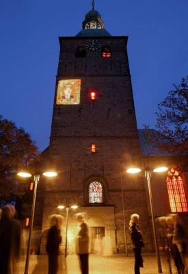 St. Peter während der Aktion -Recklinghausen leuchtet-