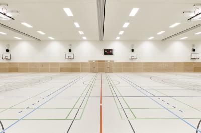 Sporthalle Käthe-Kollwitz-Gesamtschule, Innenansicht Halle