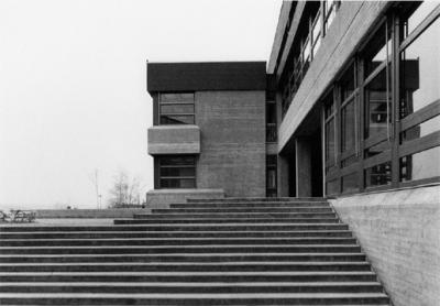 historische Ansicht: Verbindungstreppe der Pausenhöfe
