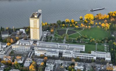 Luftbild Funkhaus Deutsche Welle Bonn mit Langem Eugen