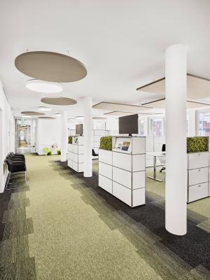 Neues Rathaus Ostbevern, offener Arbeits- und Flurbereich