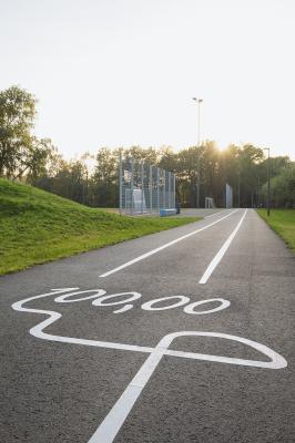 Freizeitanlage Westerholt Herten, Bodenmarkierung Laufstrecke