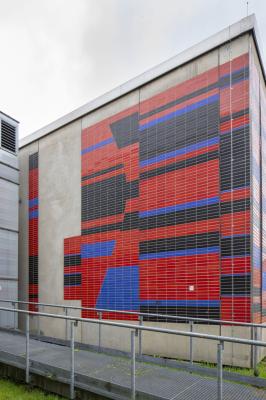Audimax der ehem. FH Düsseldorf, Fassade aus Blickrichtung Norden