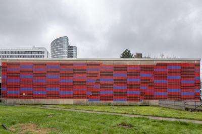 Audimax der ehem. FH Düsseldorf, Fassade aus Blickrichtung Nord-Westen