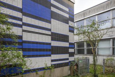 Audimax der ehem. FH Düsseldorf, Fassade aus Blickrichtung Süd-Osten