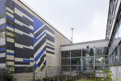 Audimax der ehem. FH Düsseldorf, Fassade aus Blickrichtung Osten
