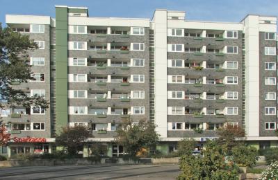 Häuserfassade in der Hustadt Bochum