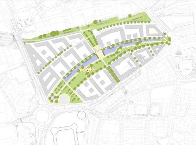 Universitätspark / Grüne Mitte Essen, Lageplan