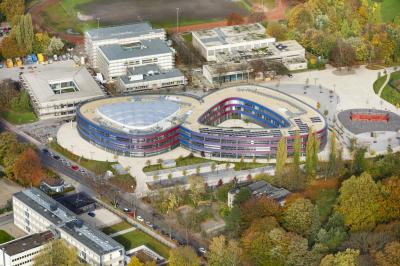 Schrägluftansicht Neues Gymnasium Bochum