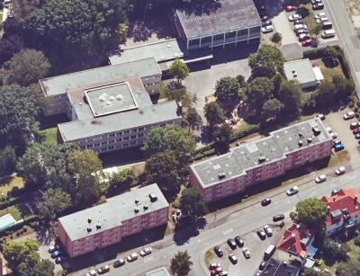 Schrägluftbild von Norden, Umnutzung und Erweiterung zur Förderschule, Schule an der Eierkampstraße Dortmund