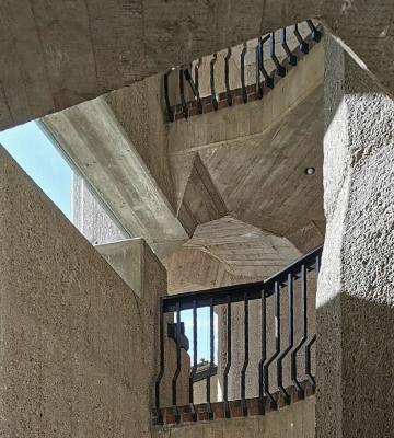 Plastisches Betondetail Treppenhaus