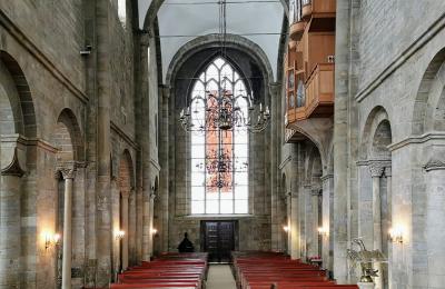 Innenansicht Sankt Marien Kirche Dortmund, Blick nach Westen Richtung Eingang