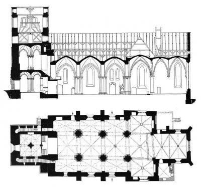 Grundriss und Schnitt der Propsteikirche
