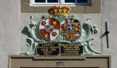 Ehem. Annenhof, Wappen: Graf Ludwig zur Lippe und Anna zu Hessen Philippsthal