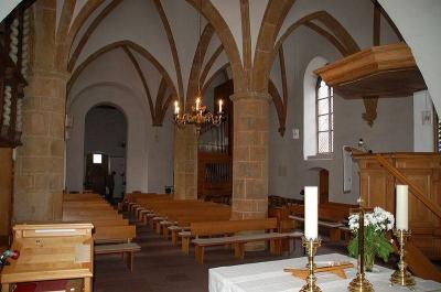 Evangelische Stadtkirche Rheda-Wiedenbrück, Innenansicht zum Eingang