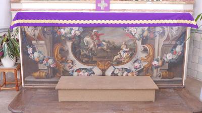 Kreuzkapelle, Altar mit Gemälde