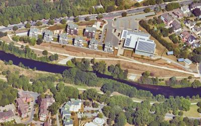 Schrägluftbild von Süden, Flusspark Lünen