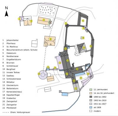 Schloss Burg, Lageplan