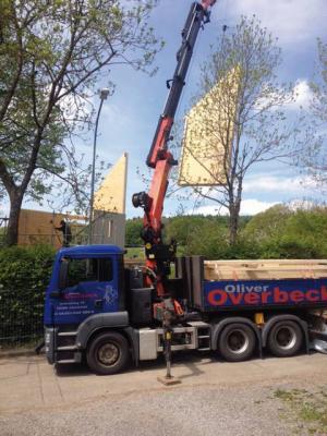 Anlieferung der Holzrahmen