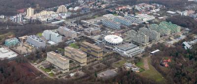 Luftbild der Ruhr-Universität mit Audimax