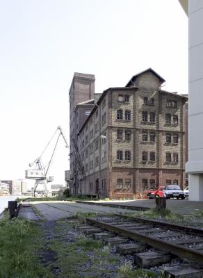 Stadthafen I, Hafenviertel Münster, Südseite, ehem. Flechtheimspeicher