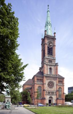 Johanneskirche in Düsseldorf, Ansicht von Süden
