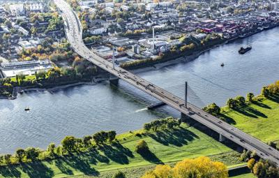 Friedrich-Ebert-Brücke, Luftbild