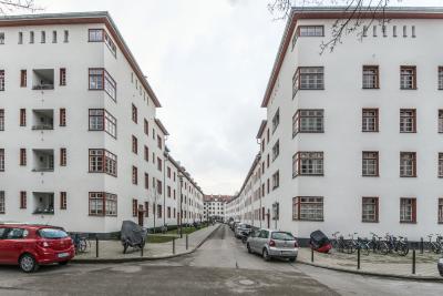 Wohnhäuser in der Naumannsiedlung in Köln-Riehl