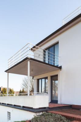Bielefeld, Villa Delius, Terasse und Balkon im Detail