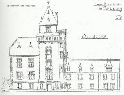 historischer Plan, Ansicht von Osten