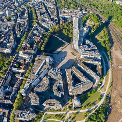 Mediapark Köln, Luftbild von Osten