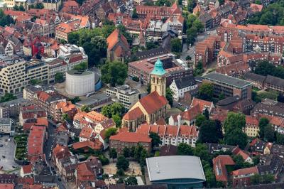 St. Martini in Münster, Luftbild von Osten