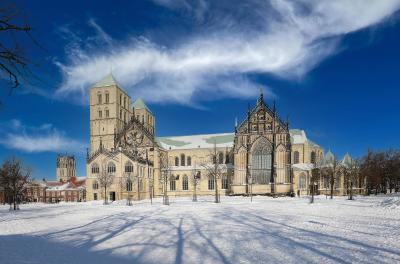 Dom St. Paulus in Münster, Südansicht im Winter