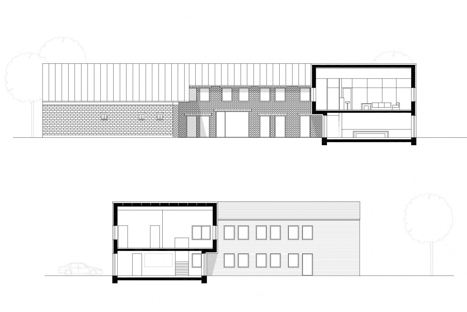 Längsschnitt, Erweiterungsbau
