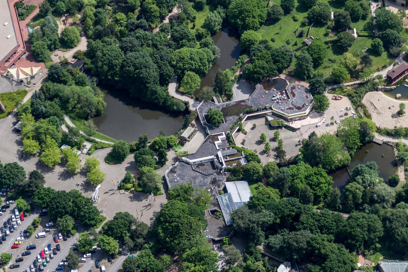 Allwetterzoo Münster, Eingangsbereich von oben