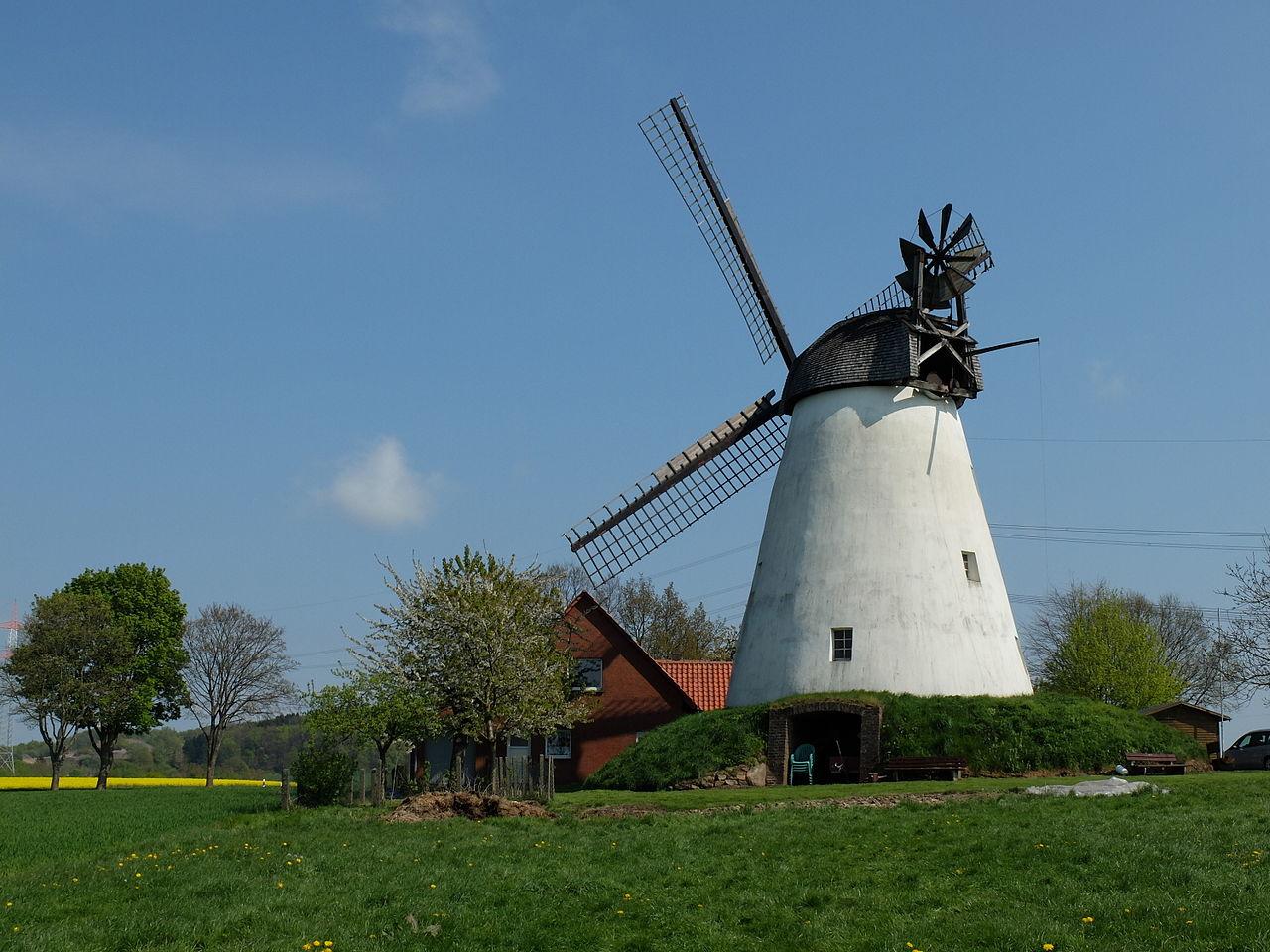Rückansicht der Windmühle