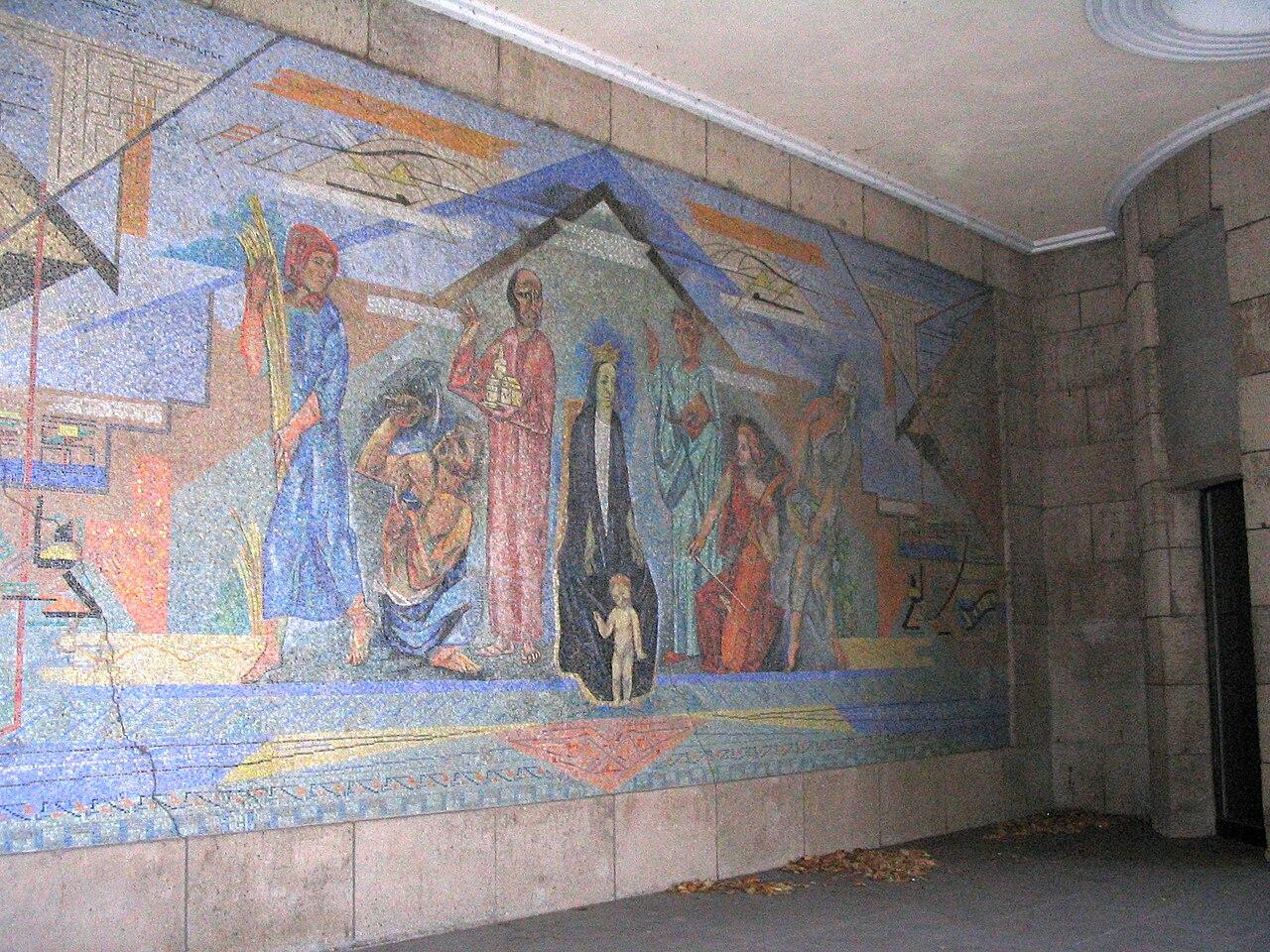 Wandmosaik „Der Rhein als Spiegel der Schönheit“ von Heinrich Nauen