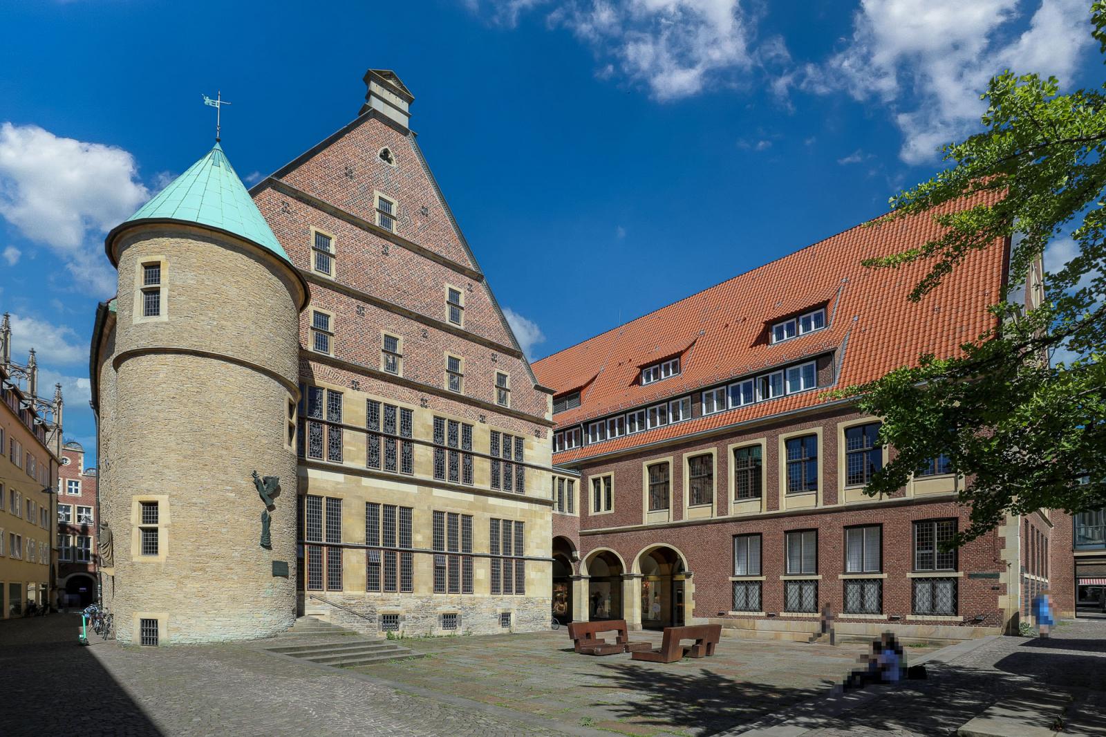 Rückansicht Rathaus Münster am Platz des westfälischen Friedens