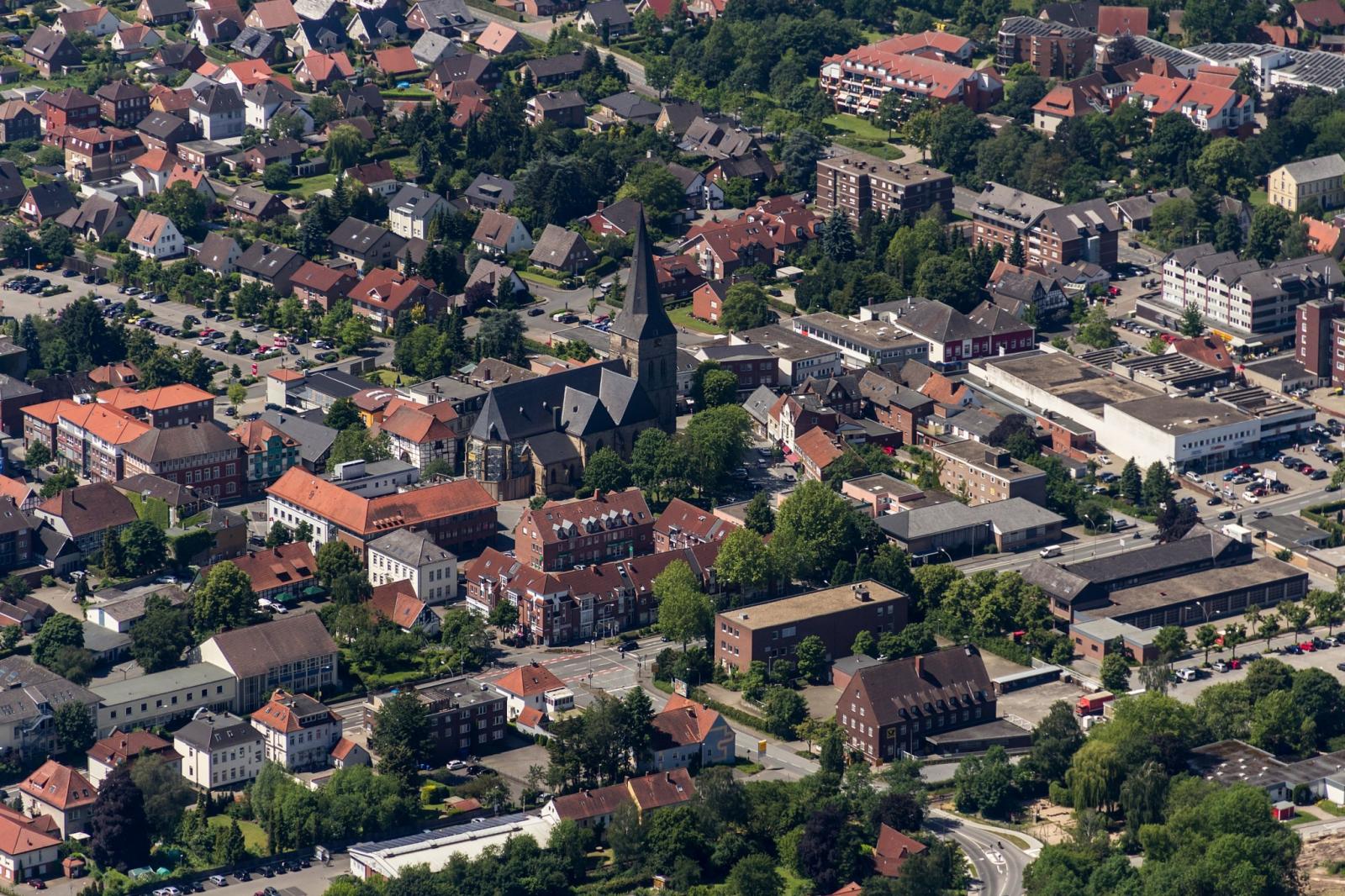 Luftbild Lengerich mit Stadtkirche