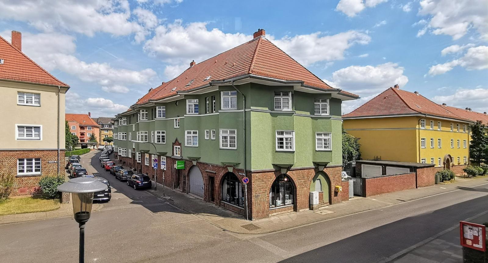 Germaniasiedlung, Ecksituation Kösener Weg / Weimarer Straße