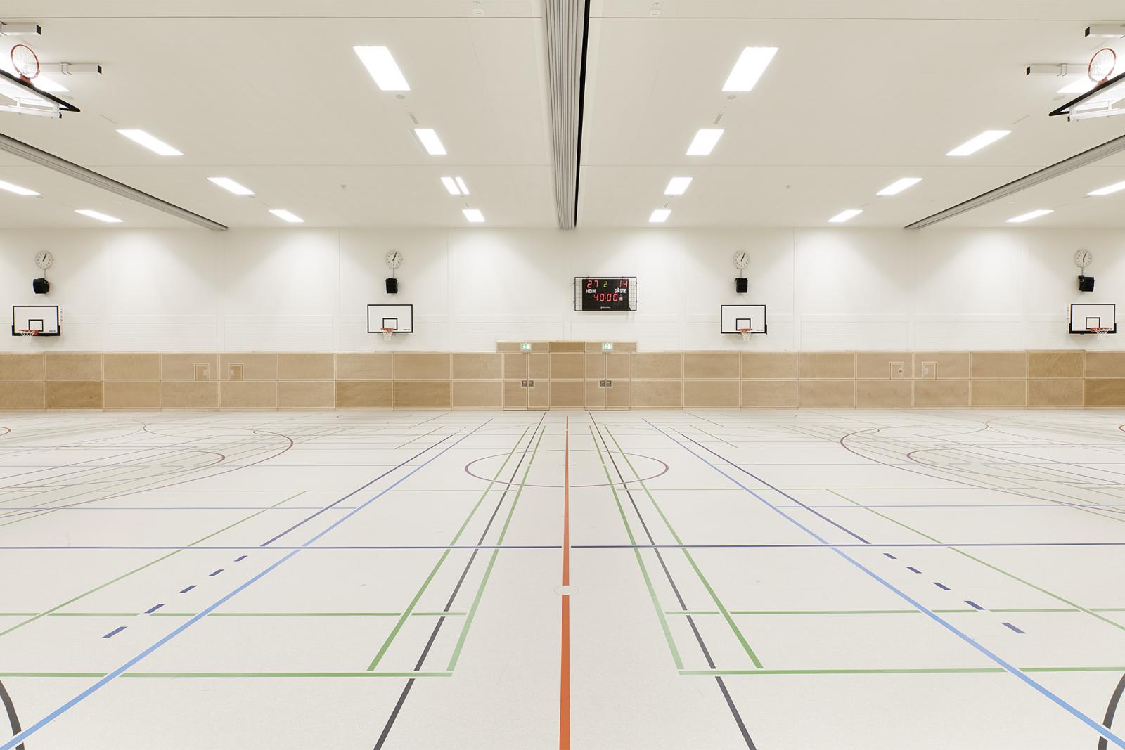 Sporthalle Käthe-Kollwitz-Gesamtschule, Innenansicht Halle