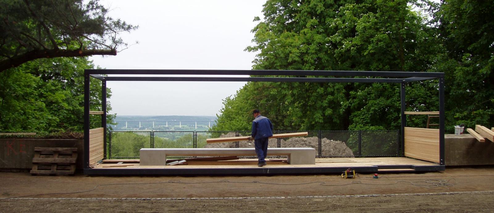 Sitzgelegenheit Ruhrbalkon, Bauphase