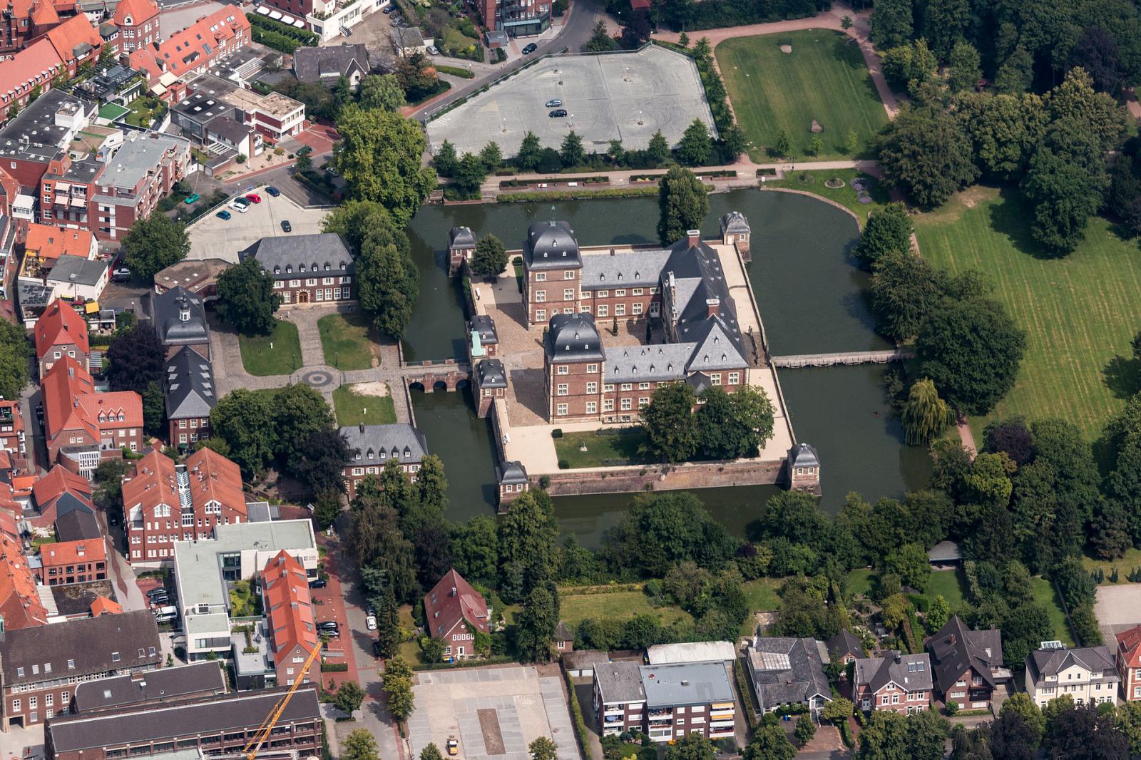 Luftbild Schloss Ahaus mit Parkanlage
