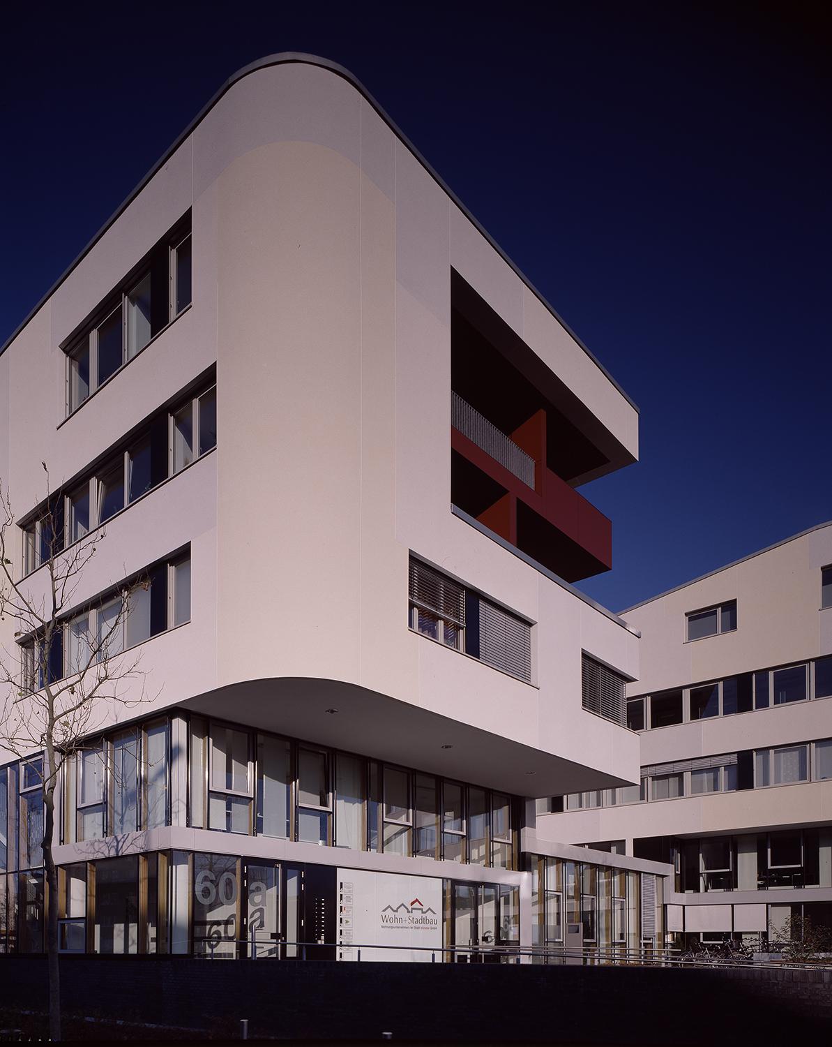 Eckansicht mit Putzfassade